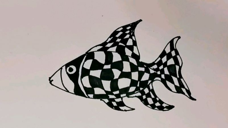 趣味简笔画之黑白鲨鱼,画得怎么样,你喜欢吗