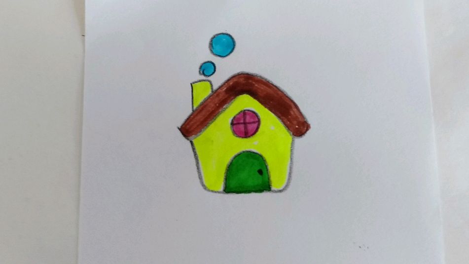 可爱的卡通小房子 简单的儿童简笔画教程大全 幼儿绘画启蒙