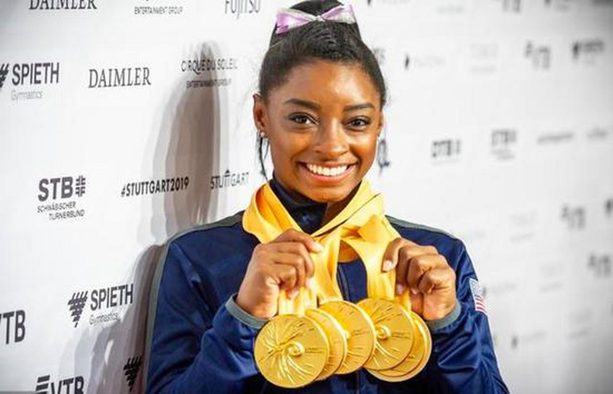 遇见美好# 美国体操女将西蒙-拜尔斯无疑是当今体操领域的头号巨星