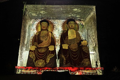 大足石刻北山景区,宋代古塔——多宝塔和宋代石窟造像——二佛