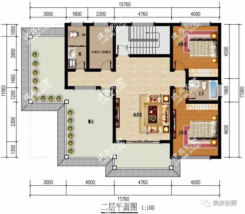 寬15-17米的兩層自建房,4開間設計,外觀和佈局都很好