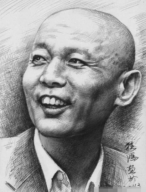四位男星的素描画像,哥哥还是那么帅,孙红雷一脸"社会大哥"样