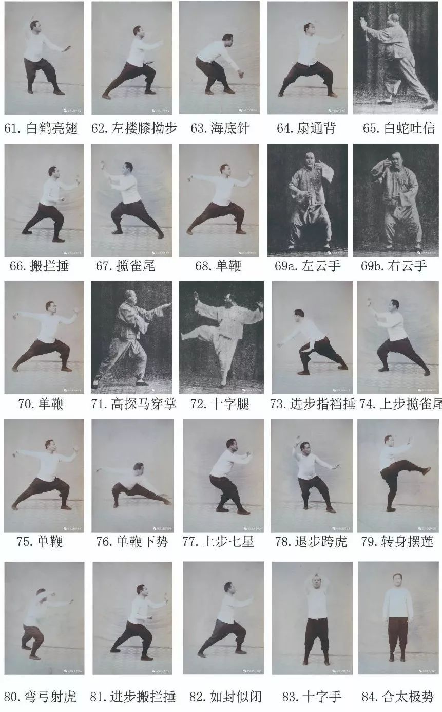 揭秘 传武宗师杨澄甫太极拳84式拳势