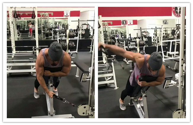 全民健身第315课:俯卧拉力器单臂侧平举,打造虎头形状肩部!