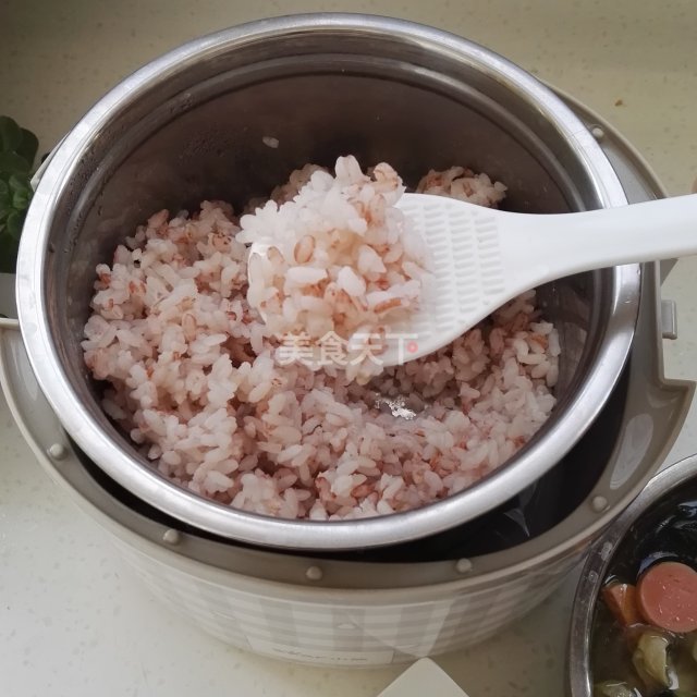 红粳米饭,超营养的饭菜一锅出