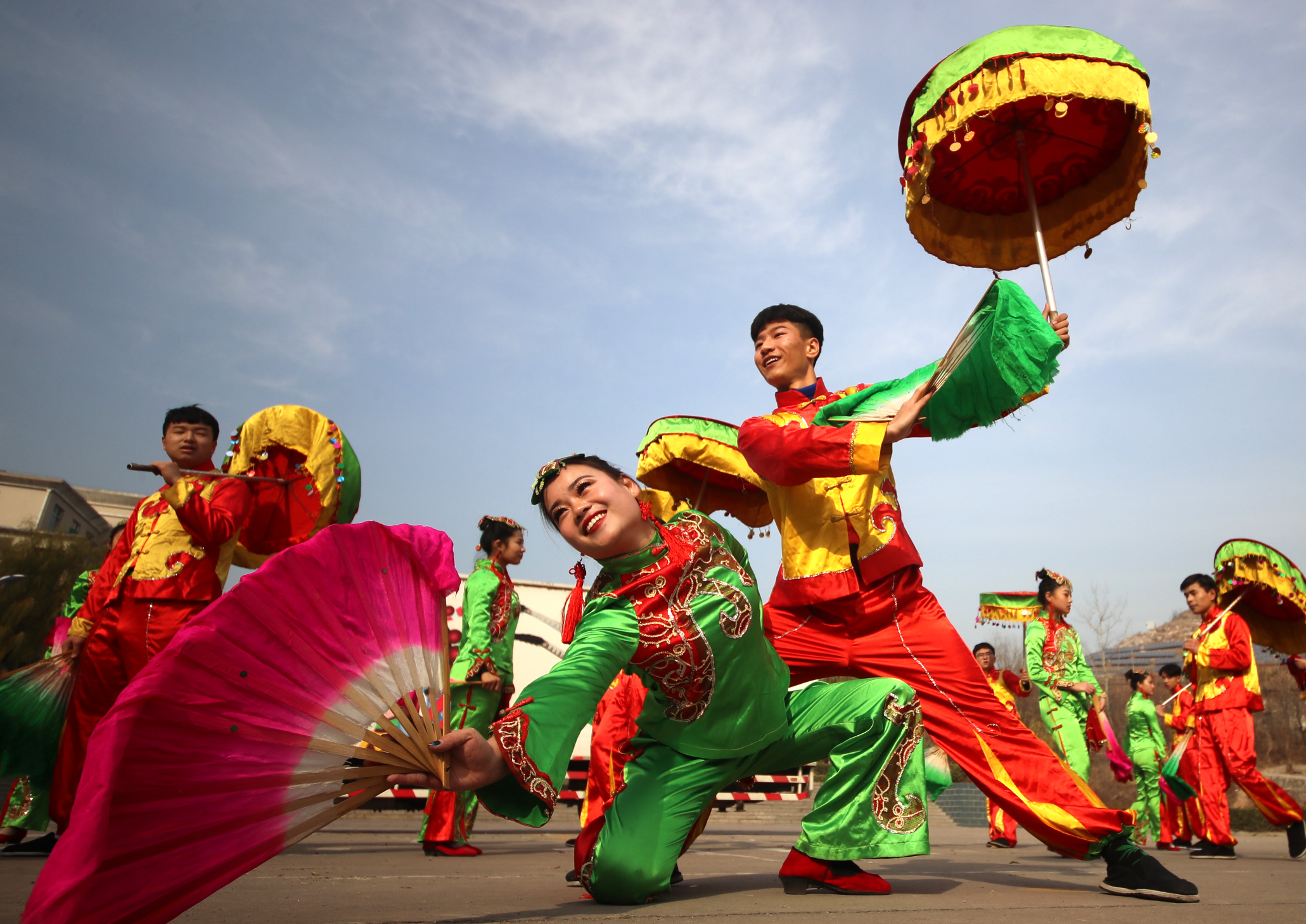 河北井陉:非遗拉花进校园