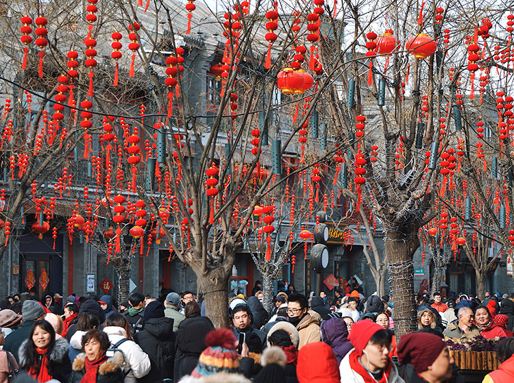 春节景象街上图片