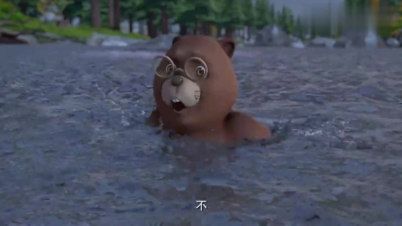 动漫壁纸:强哥竟不会游泳,小河狸自责害了光头强,强哥强势登场