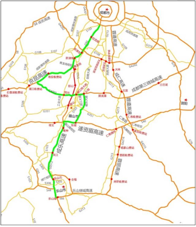 新成乐高速路线图图片