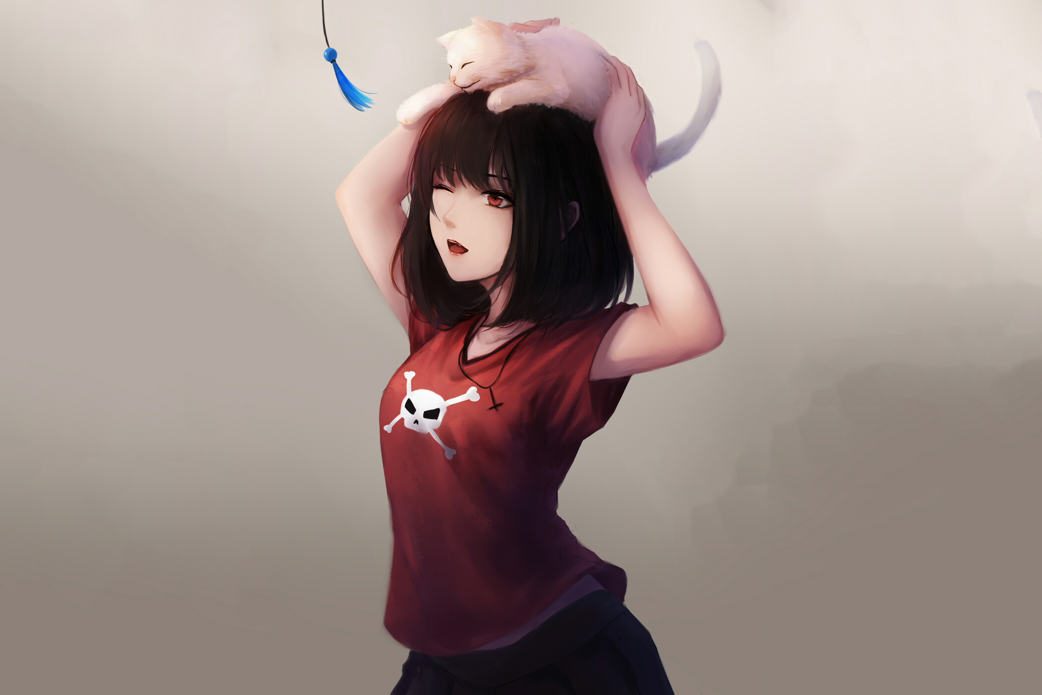 动漫美图:一个少女手持斧子,一个少女缺乏安全感,你喜欢谁?