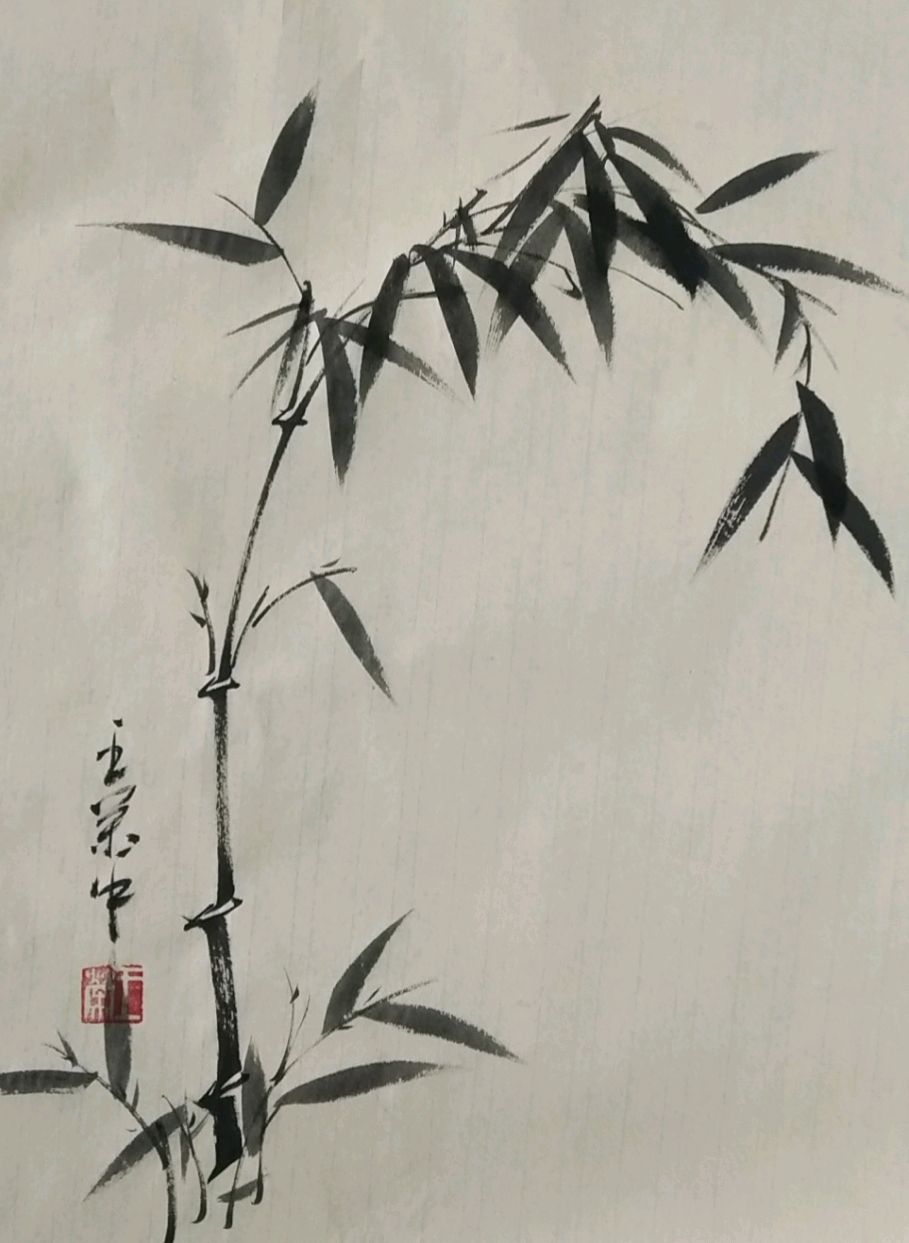 竹子水墨画简单初学图片