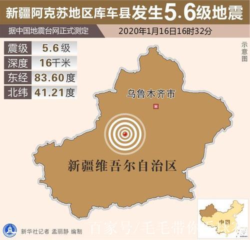 新疆阿克蘇地區發生5.4級地震