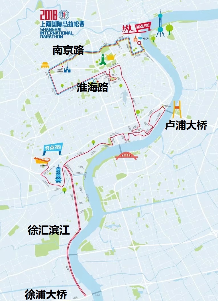 点评上海2018马拉松的路线:黄浦江沿岸的徐汇滨江成为最大的亮点