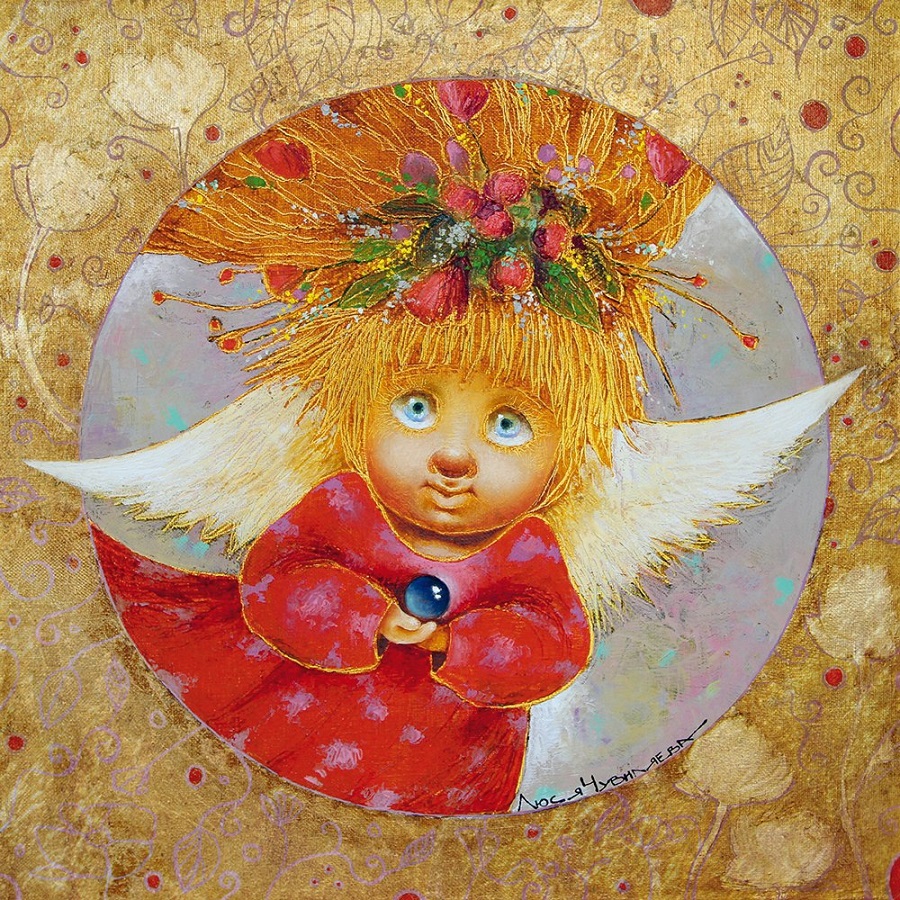 插画:俄罗斯艺术家lucy chuvilyaeva作品-温暖可爱的太阳天使