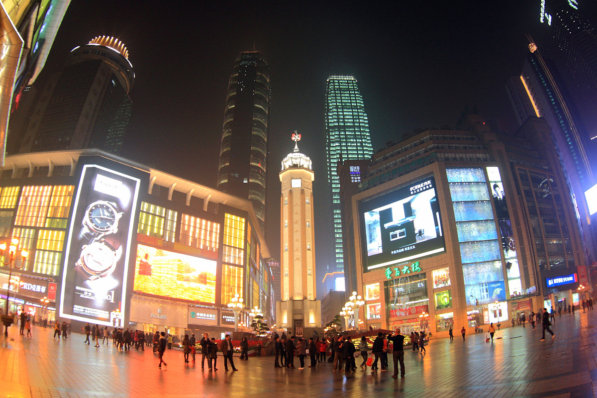 解放碑步行街的夜景有多迷人?