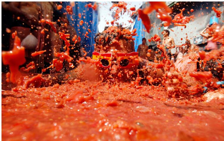 西班牙的奇葩西红柿节极其疯狂,网友表示足够沙雕,可以做朋友