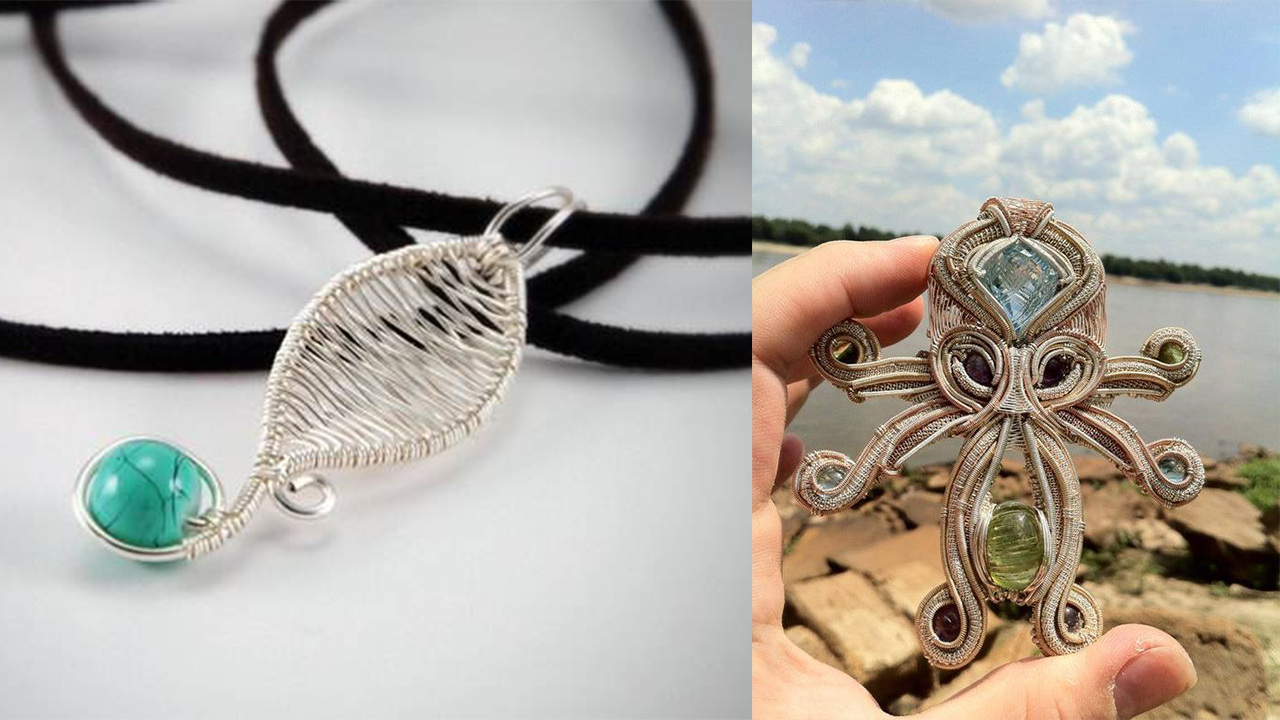 金属丝编织艺术感十足的精美首饰