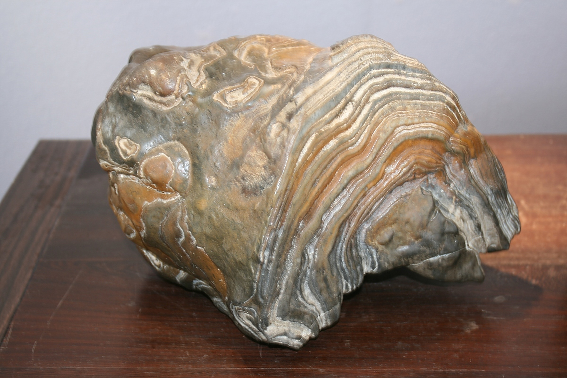 在新疆地区,皱纹泥石被广泛应用于建筑,雕刻,摆件等