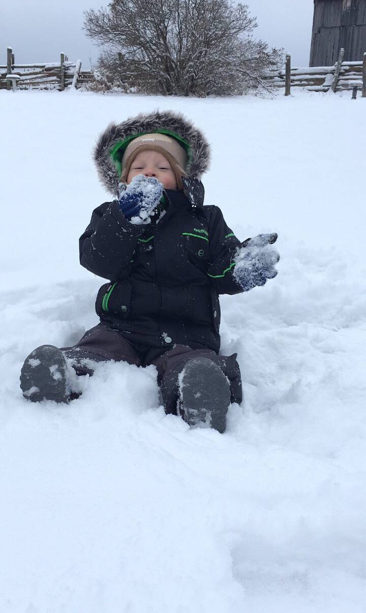 加拿大旅游抓拍到了小男孩雪地里多么童真的一面