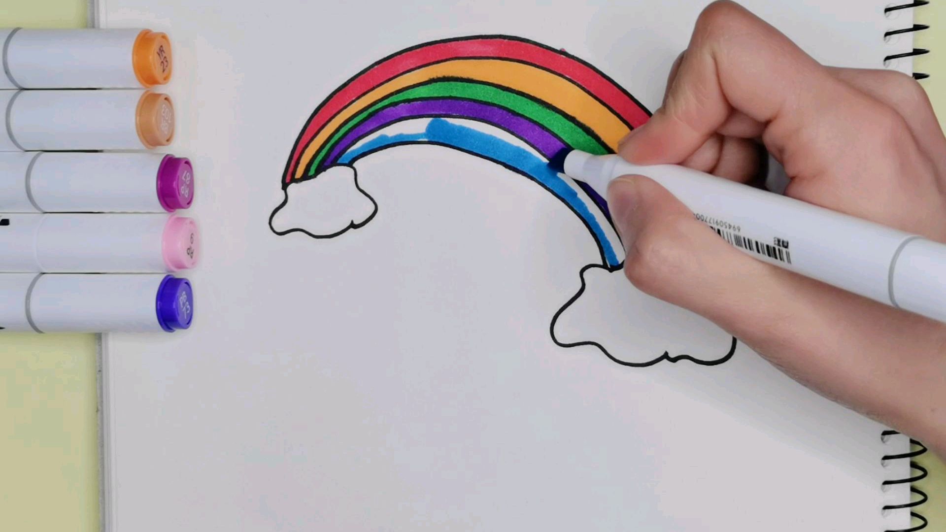 简笔画 风雨过后彩虹桥
