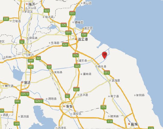 江苏连云港市灌南县发生22级地震