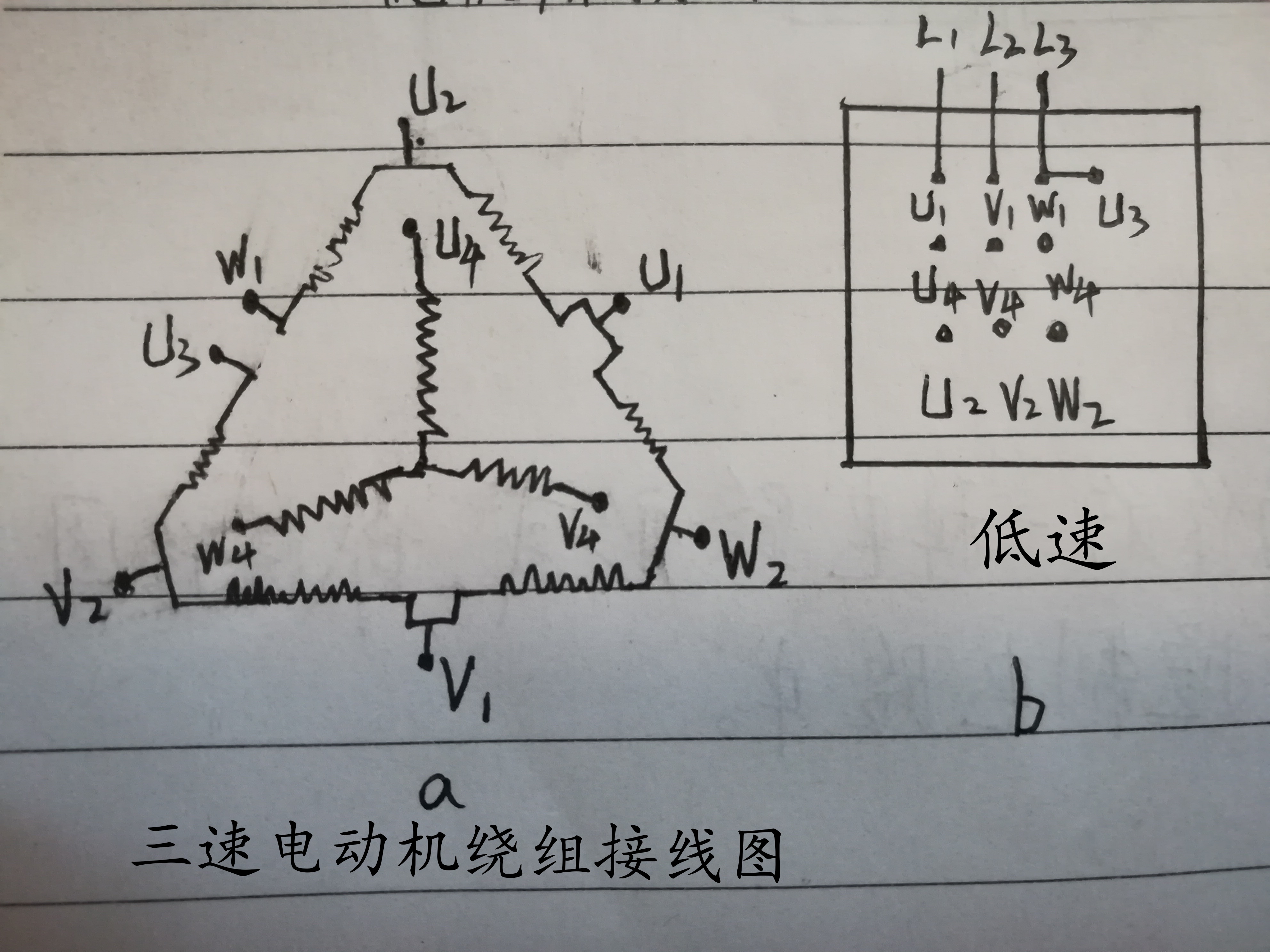 三相碳刷电机接线图图片