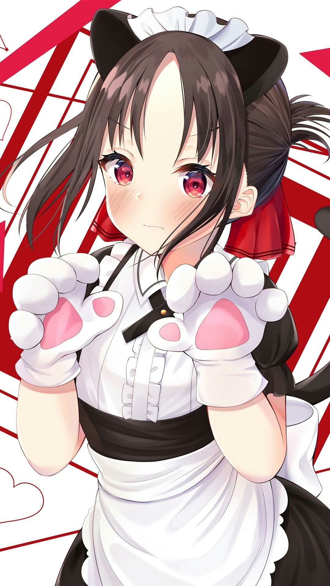 动漫美少女:四宫辉夜大小姐的猫耳女仆装,快来向她告白吧!