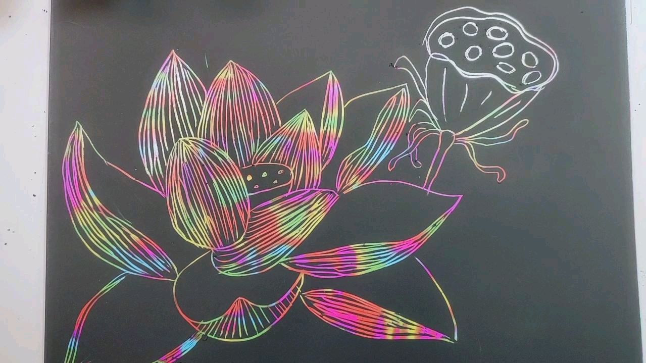 一支牙签画出的画 不用颜料不用笔