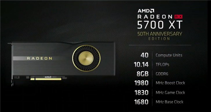 amd发布radeon 5700xt 50周年高性能纪念版显卡