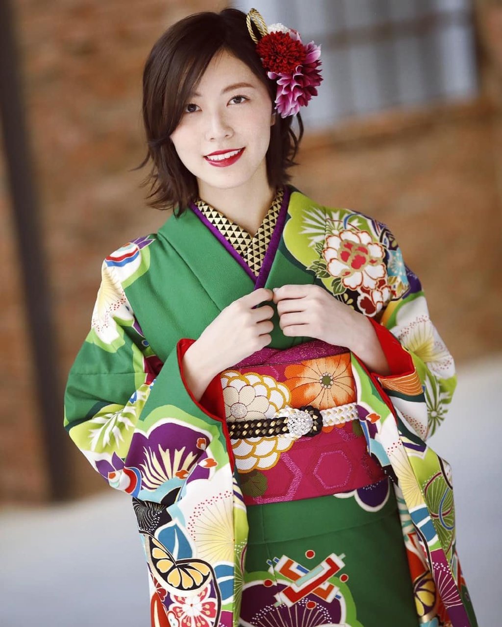 松井珠理奈和服写真图片,温柔内秀,漂亮迷人