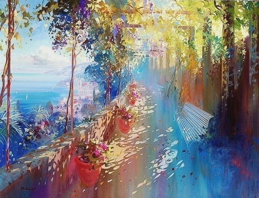 一组浪漫的水彩风景画 / 法国画家 laurent parcelier