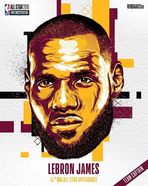 nba全明星首发球员漫画头像,詹姆斯最霸气,考辛斯最