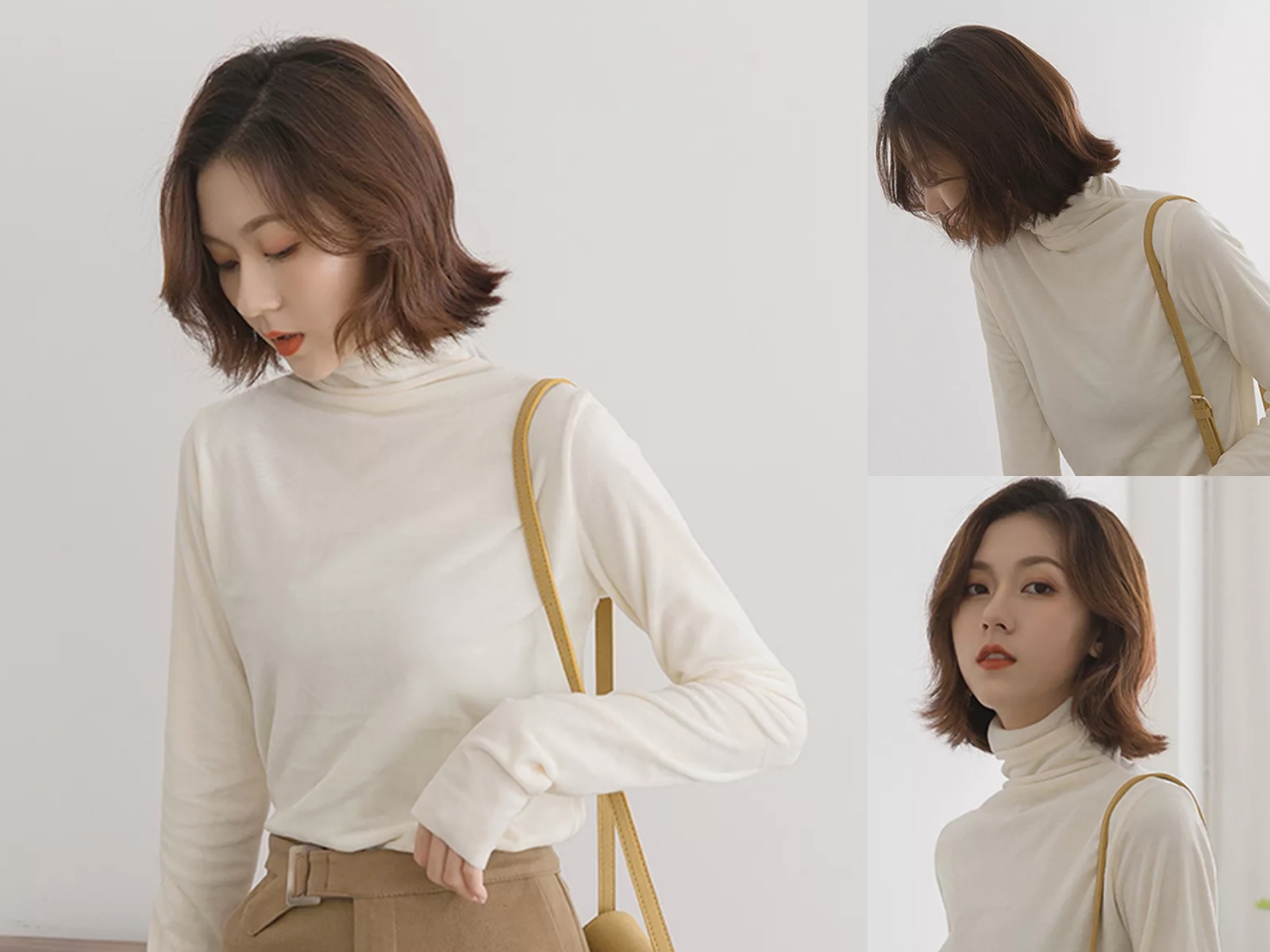 第四款,发尾外翘齐下巴烫发型