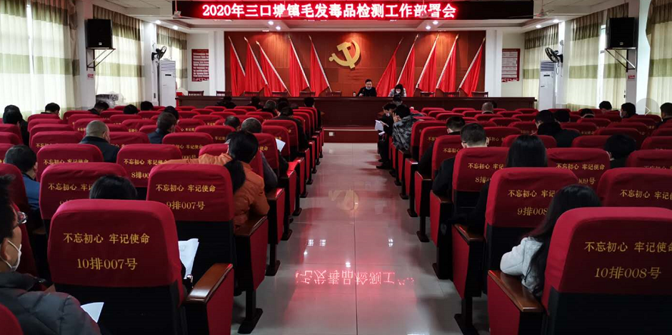 祁阳三口塘镇召开毛发毒品检测工作部署会