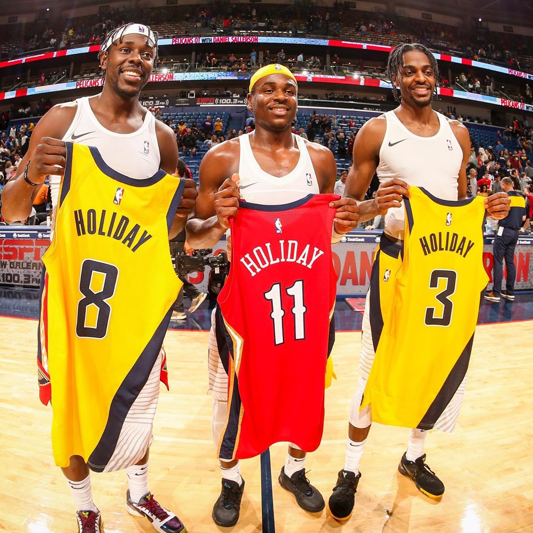 鹈鹕官方ins晒霍勒迪三兄弟图集