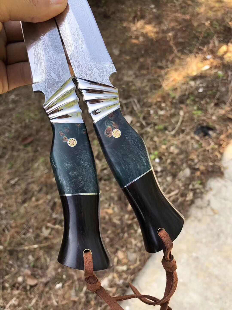 刃材/进口日本大马士革钢vg10(97层锻造)钢材热处理:真空深冷油淬