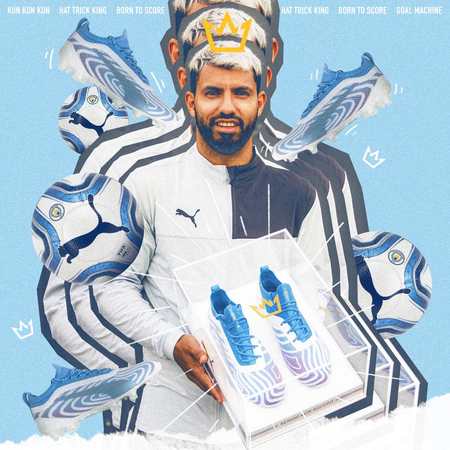 有牌面!彪马庆祝阿圭罗帽子戏法打破多项纪录,定制海报