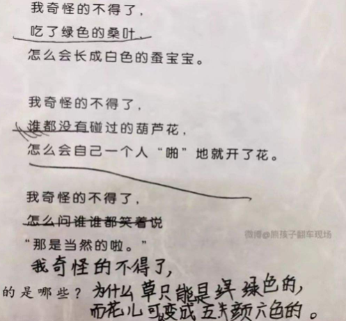 小学生"奇葩"作业答案,老师看完哭笑不得,我看完笑到肚子疼