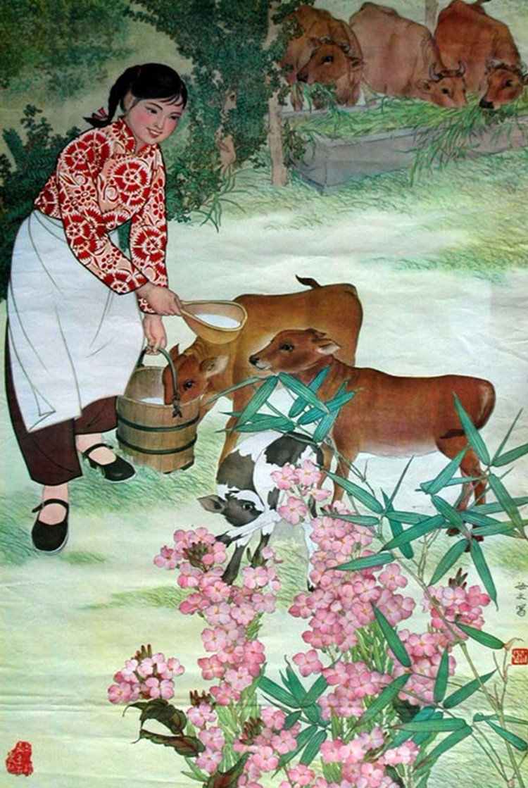 六七十年代经典宣传画,劳动的女人最美丽,网友:图二像我的奶奶