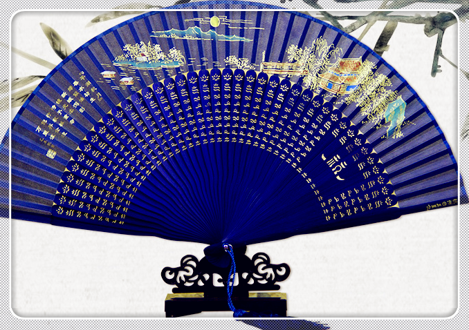 12星座专属"古风折扇",巨蟹座花开四季,双鱼座西湖风景