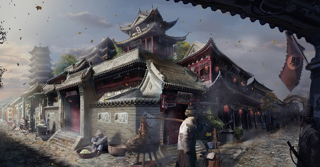 一组画风细腻的古风场景插画作品!既有宏伟建筑也有唯美风光!