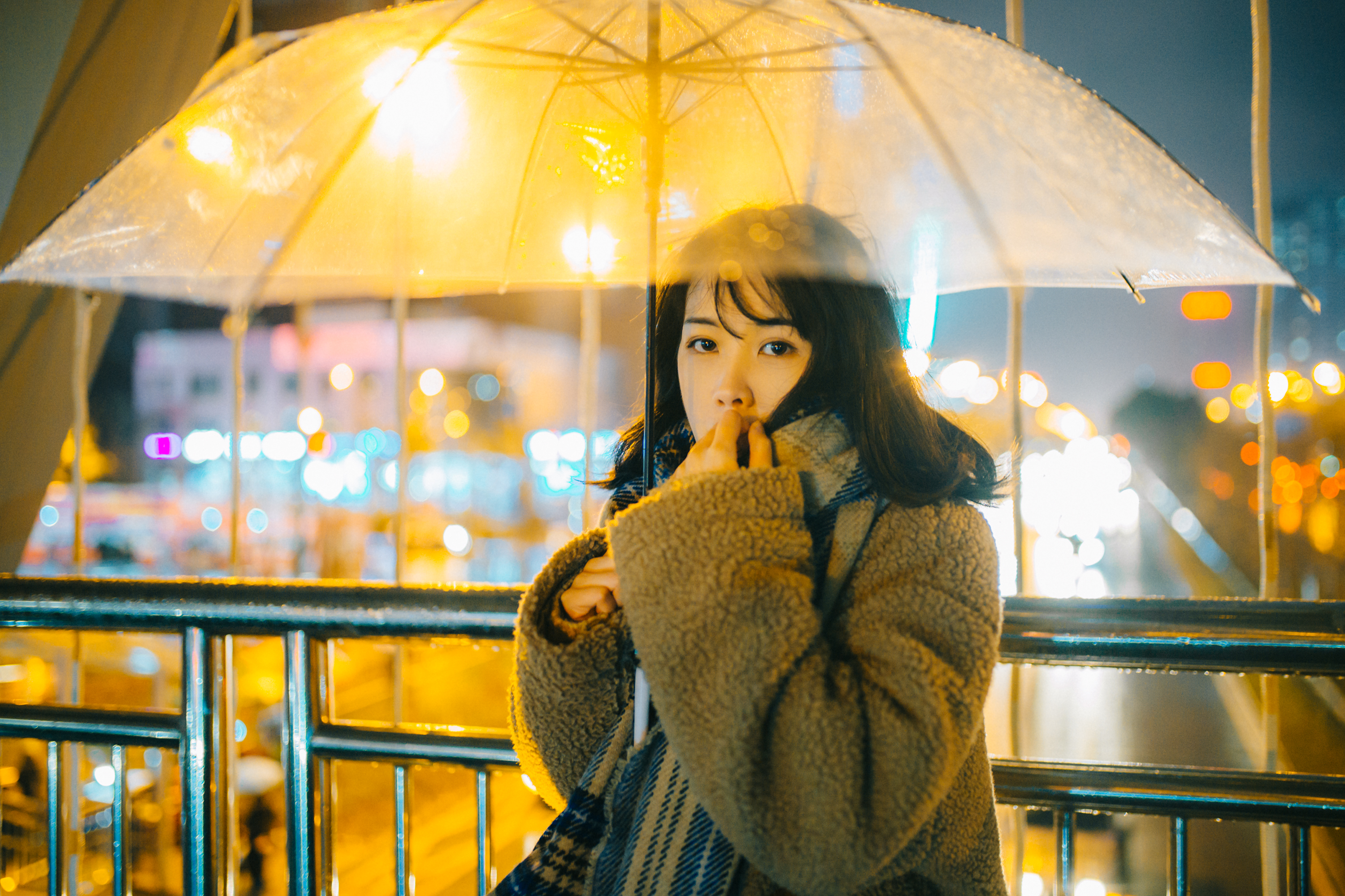 唯美冬季夜景人像