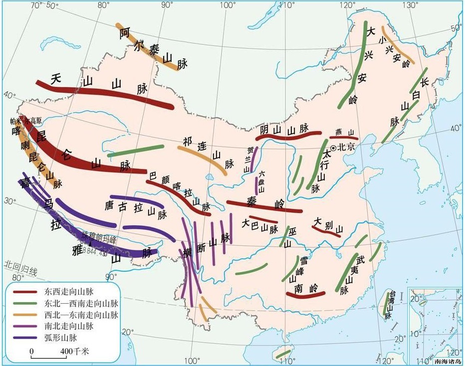 中国丘陵分布地图图片