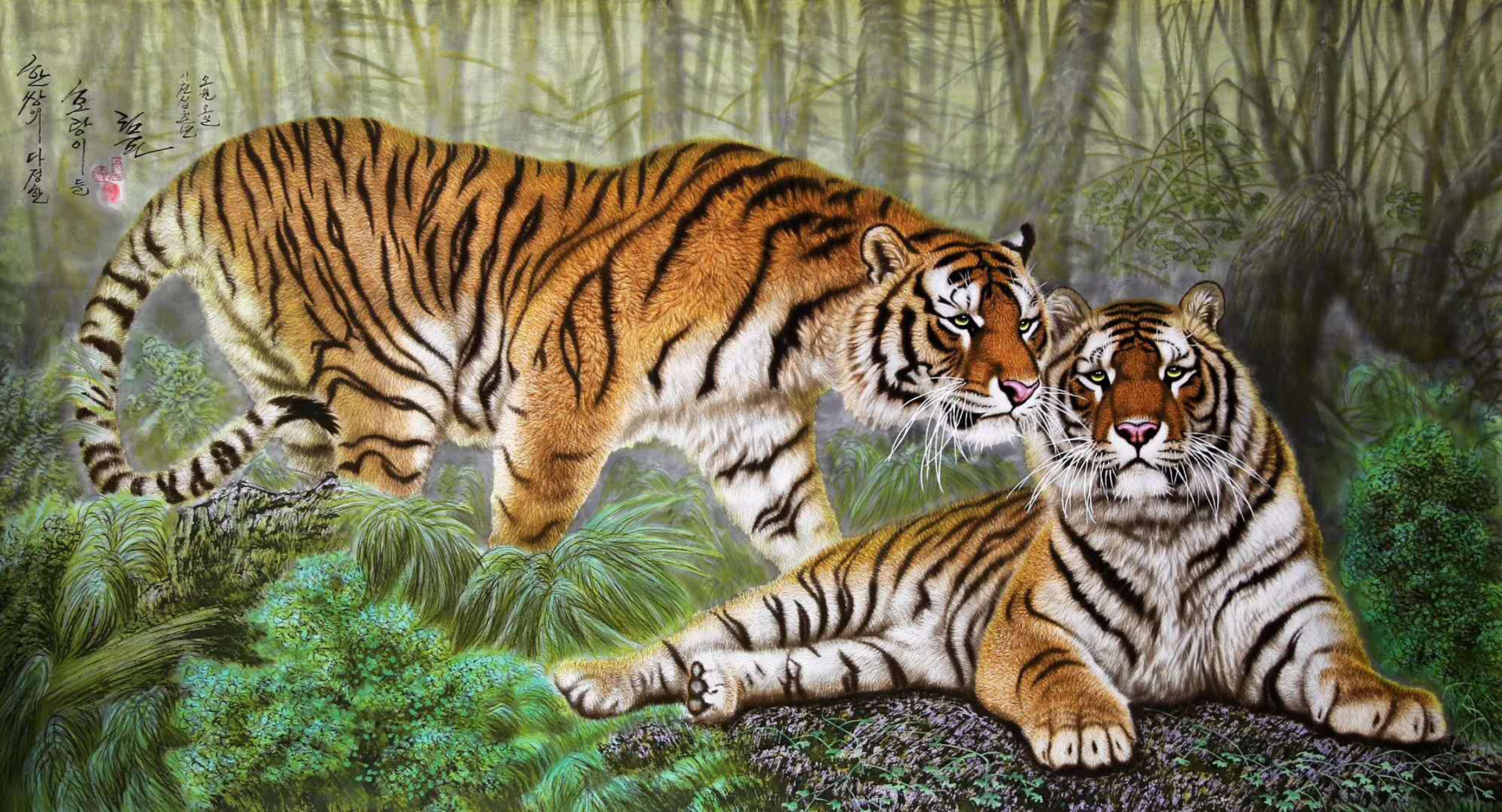 喜欢:这组工笔重彩画,16只老虎,只只都画得虎虎生威