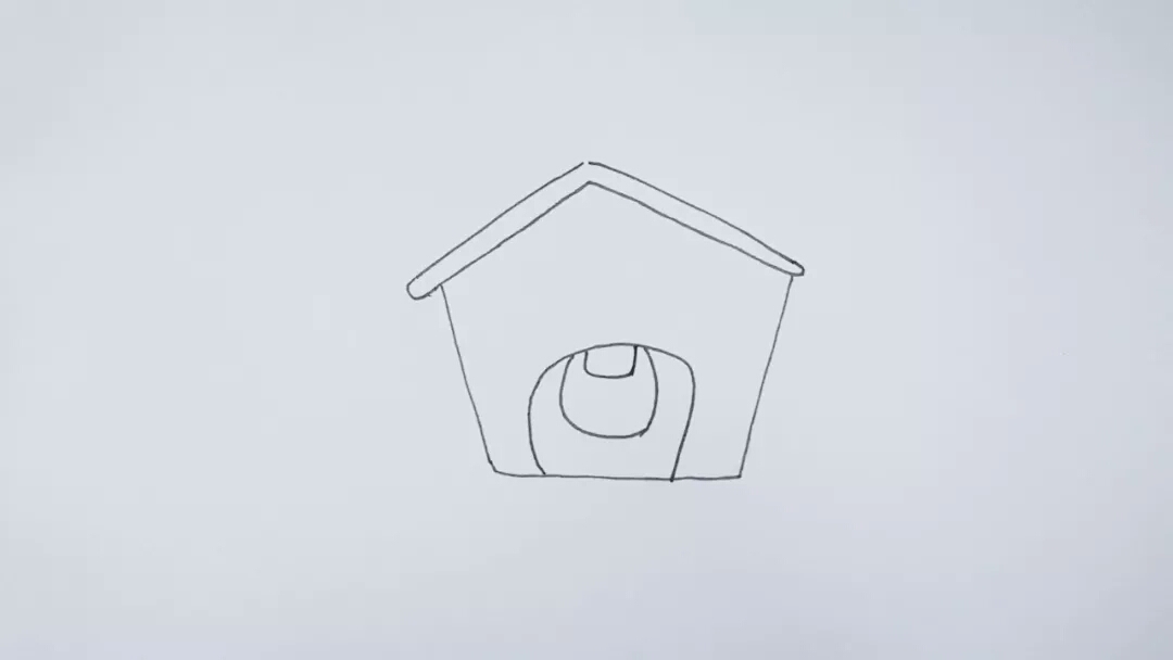 狗屋的简笔画法,为你的爱宠打造一个新家吧!