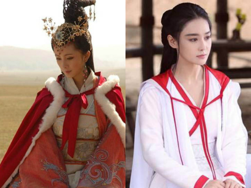 古装女子披着披风时,杨幂十分的娇俏,热巴清纯又无害