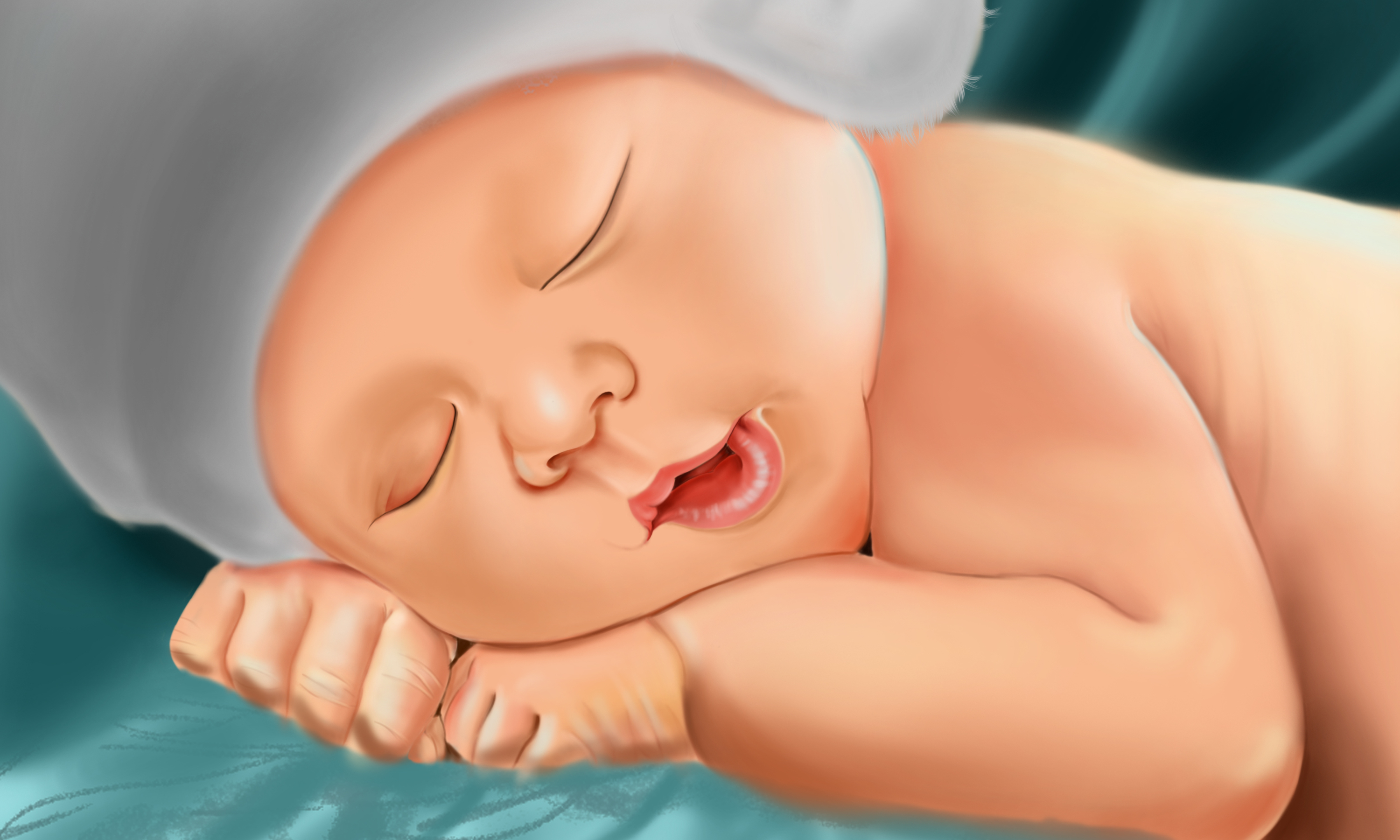 好可爱的宝宝呦! 原来是手绘不是照片啊, 还有手绘全过程哦.