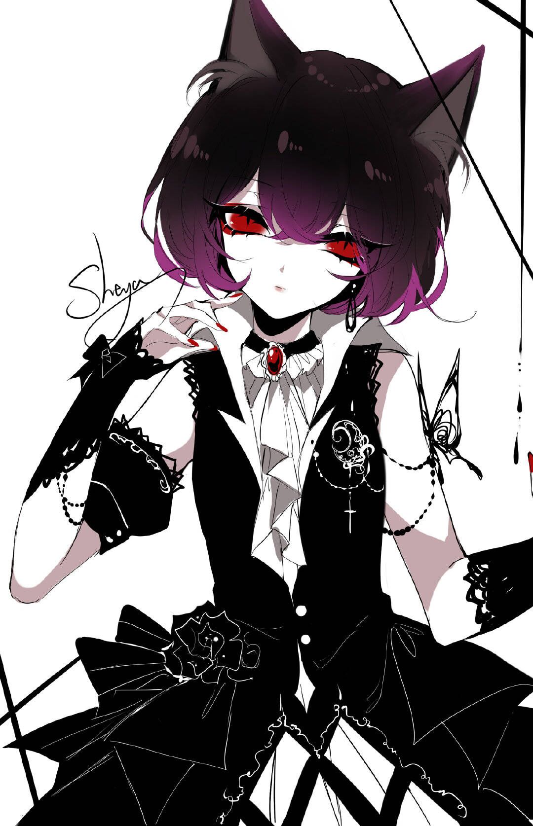 一组画风独特的猫系列拟人壁纸,sheya作品欣赏