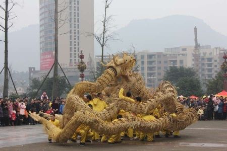 元宵节舞草龙图片