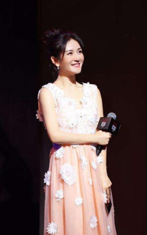 早期谢娜出席活动的照片,身穿深色刺绣礼裙,尽显女性的魅力十足!